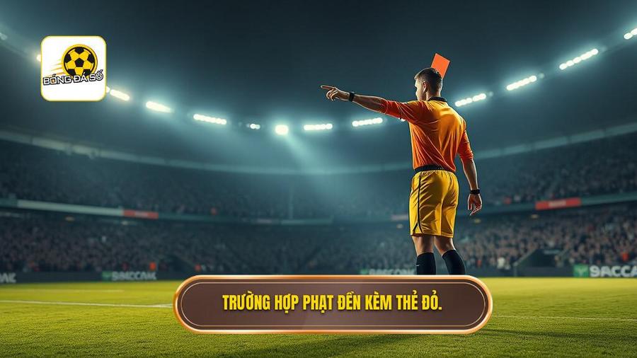 Trường hợp phạt đền kèm thẻ đỏ.